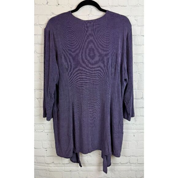 CHICO'S TRAVELERS amethyst lavender purple knit open front cardigan sweater 3 XL - Picture 6 of 6